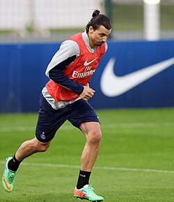 Ibrahimović training with Paris Saint-Germain in 2013