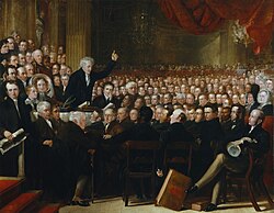 A painting of the 1840 Anti-Slavery Conference.