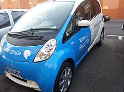 A Better Place Mitsubishi i-MiEV company car in Melbourne.