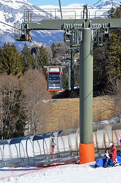 The reversible funitel Rocharbois in Megève