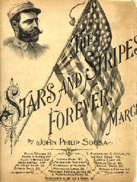 Sheet music cover for "The Stars and Stripes Forever March", written by John Philip Sousa