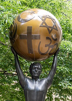 Freedom of religion sculpture by Marlene Hilton Moore at the McMurtry Gardens of Justice in Toronto[318]
