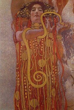 Greek goddess of cleanliness Hygieia by Gustav Klimt (1900-1907)