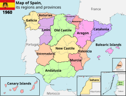 Spain—provincial and regional division in 1960