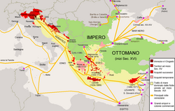 A map of Venice's trade routes and possessions at the beginning of the 16th century