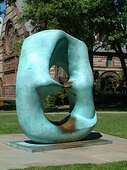 Henry Moore, Oval with Points, 1969–1970, part of the Putnam Collection, often called "Nixon's Nose" by students[12]