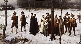 Pilgrims Going to Church, a 1867 depiction of Puritans in the New England Colonies, by George Henry Boughton