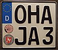 Number plate for motorcycles, issued until 2011 (280×200)[c]