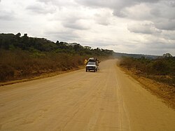 A section of National Road 1 between Boma and Moanda, Kongo Central