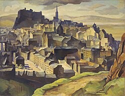 Edinburgh (from Salisbury Crags) by William Crozier, a painter associated with The Edinburgh School