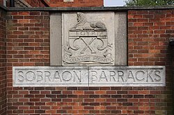 Badge of the Regiment at Sobraon Barracks, Lincoln