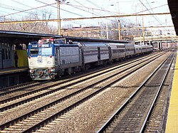 New Orleans-bound Crescent in Trenton, New Jersey