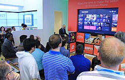 Miguel Vazquez from USA Today shows off the publication's Metro App, 2012.