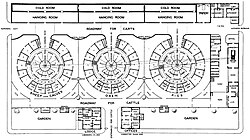 Blueprint for a mechanized public abattoir, designed by slaughterhouse reformer Benjamin Ward Richardson