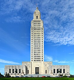 The Louisiana State Capitol in Baton Rouge, the tallest state capitol building in the United States