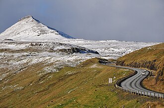 The road from Skipanes to Syðrugøta, on the island of Eysturoy