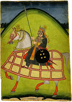 Rajput warrior on horseback