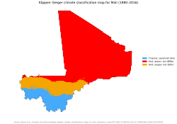 Mali map of Köppen climate classification