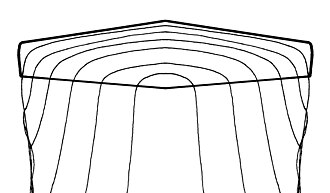 Planview of a wing showing the horseshoe vortex system