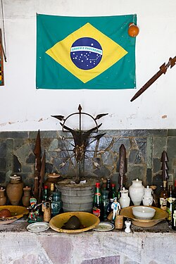 A Candomblé altar at the Ilê Axé Ibalecy in Salvador, Bahia