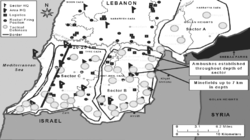 War map, "Hezbollah Defensive System in Southern Lebanon", 2006
