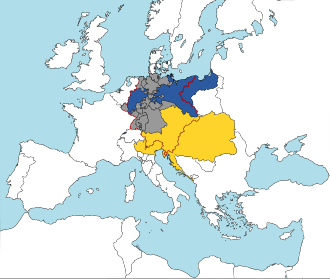 German Zollverein, 1834–1919 Areas included until 1866 Austrian possessions outside the Zollverein