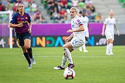 Putellas (left) with Barcelona during the 2019 UEFA Women's Champions League final