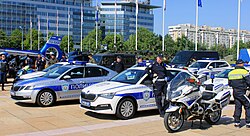 Škoda patrol cars belonging to the Police of Serbia.