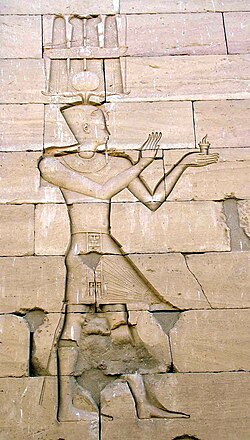 Egyptian relief depicting Augustus as pharaoh