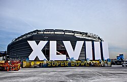 Outside MetLife Stadium prior to Super Bowl XLVIII in February 2014.