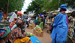 Women at the street market in Kolda