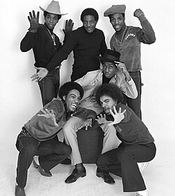 Keef Cowboy (top right) with Grandmaster Flash and the Furious Five in 1982
