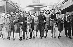 Evacuee children returning to Southampton from Australia aboard the troop ship Andes in September 1945