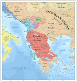 Albanian pashaliks in 1815–1821