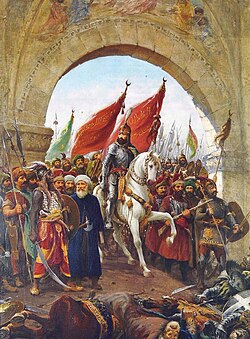 Sultan Mehmed the Conqueror's entry into Constantinople; painting by Fausto Zonaro (1854–1929)