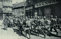 Romanian troops entering Budapest