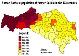 Roman Catholic population of former Galicia in the 1931 census