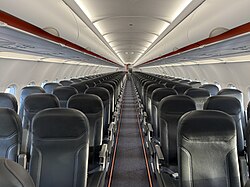Cabin of an easyJet A320neo