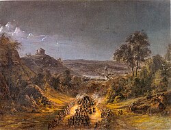 Transfer of the body of William I, in the early morning hours of 30 June 1864, to the Württemberg Mausoleum.