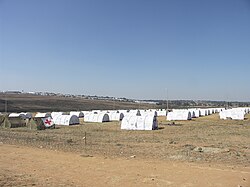 UNHCR tents at a refugee camp following episodes of xenophobic violence and rioting in South Africa, 2008