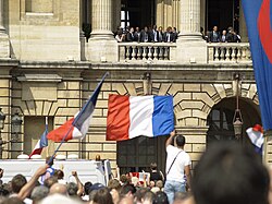 The French team in front of fans after the 2006 World Cup