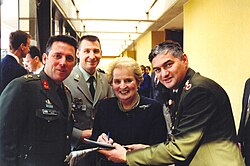 With NATO officers during NATO Ceremony of Accession of New Members, 1999