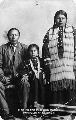 Nicholas Black Elk with his family, circa 1910