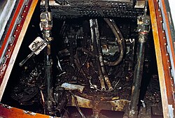 Charred Apollo 1 cabin interior