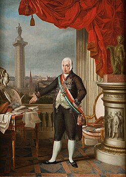 The Prince Regent of Portugal, Dom John, with a bust of his mother, Dona Maria I (Sequeira, 1802)