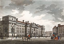 The façade of the main building