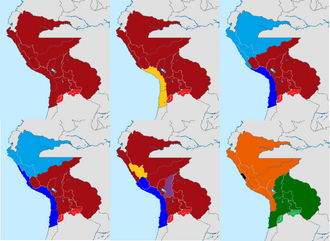 Dissolution of the Peru–Bolivian Confederation Peru–Bolivian Confederation Controlled by the United Restoration Army during the restoration De facto borders after the dissolution Disputed between Peru-Bolivia and Argentina