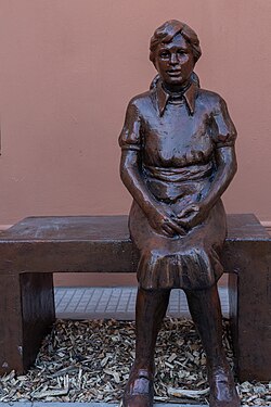 Statue of Walsh at the María Elena Walsh House Museum.