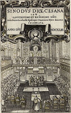 Diocesan synod in Kraków in 1643 presided by Bishop Piotr Gembicki