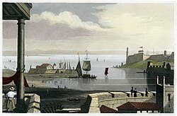 Havana Harbor entrance in 1841 by Bibliographisches Institut for Meyer's Universum